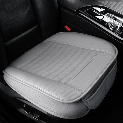 2pc Edge Wrapping Comfortable Car Front Seat Covers, Seat Protectors, Anti-Slip Bottom Seat Cushion Covers for Auto with PU Leather(Gray)