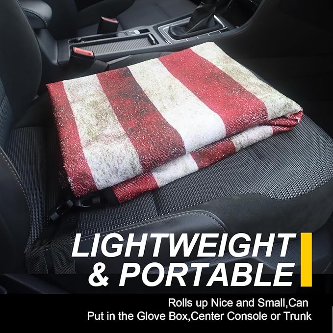 Back Seat Cover for Car Trucks Van SUV,Waterproof Rear Bench Towel Seat Covers for Dogs and Kids,Automotive Backseat Protector (American Flag)