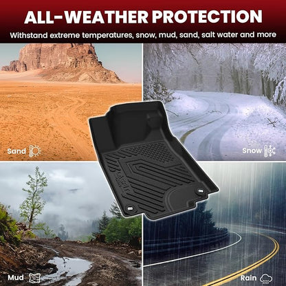 LASFIT Floor Mats & Trunk Mat for Honda CR-V CRV 2012-2016 EX & LX & SE & No Subwoofer, Custom Fit All Weather Protection TPE Floor Liner,1st & 2nd Row & Trunk Liner, Black (Not Fit EX-L & Touring)