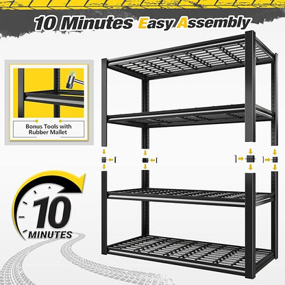 REIBII 40" W Storage Shelves 2200LBS Garage Shelving Heavy Duty Metal Shelving Adjustable Metal Shelves Industrial Shelf for Warehouse Basement Pantry Kitchen, 3 Pack