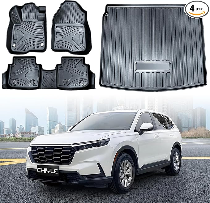 Full Set Floor Mats Custom Fit for 2023 2024 2025 Honda CR-V (Include Hybrid) All Weather Floor Mats 2025,Front&Rear Row Mats Liners &Trunk Bed mat,Honda CR-V Accessories 2025(4 PCS)