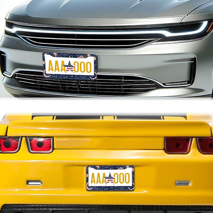 License Plate Frames for Women Blue License Plate Holder for Men Moon Sun Universal Aluminum Car Accessory 2 Pack with Screw Covers Set