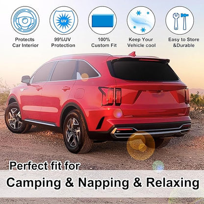 TINGLU Window Shades for Kia Sorento SUV 2021-2024 2025 Accessories Side Full Windows Rear Triangular Windshield Sun Shade Sun UV Rays & Privacy Protection for Camping,Napping,and Relaxing 8PCS