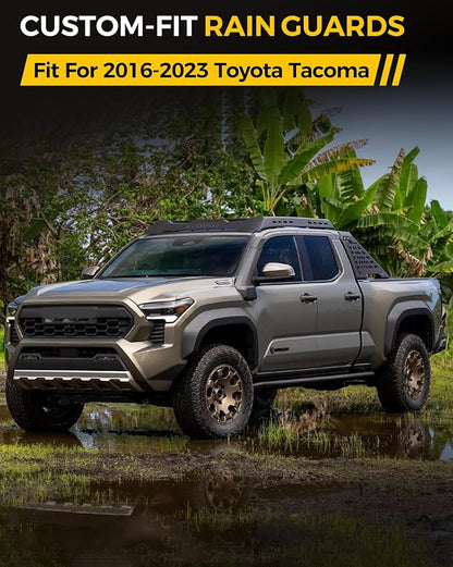 Rain Guards for Car Windows, Tape-On Window Visors Rain Guards Fit for 2016-2023 Toyota Tacoma, Window Deflectors, Vent Visors for Toyota Car Accessories, 4 Pieces