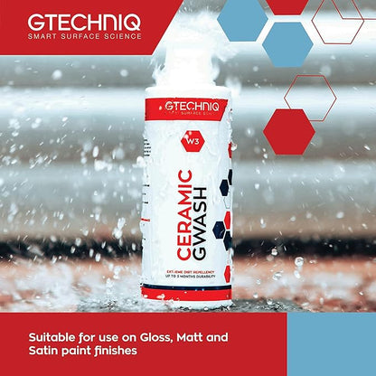 Gtechniq Car Shampoo. 2-in-1 Ceramic GWash and Hydrophobic Coating for Car Cleaning. Cleans and Repels Dirt, Car Cleaner for Up to 3 Months Protection, Super Concentrated - 1L