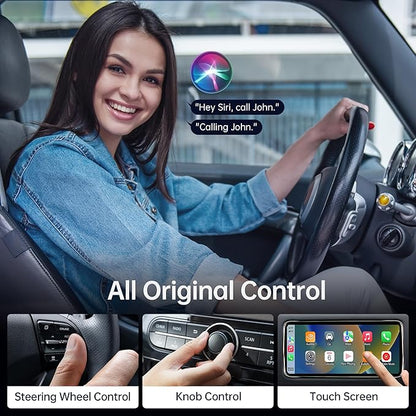 Wireless CarPlay Adapter for iPhone, Converts Wired to Wireless CarPlay Dongle 2024 Upgrade Zero Latency Plug & Play fit for Cars from 2017 & iOS 10+