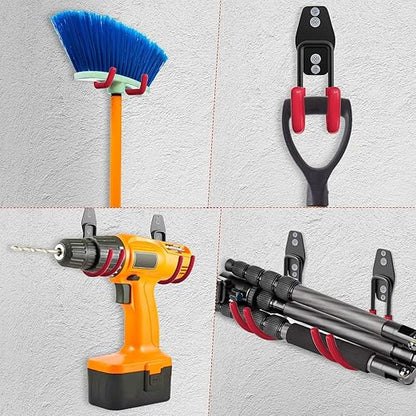 3-H Heavy Duty Garage Hooks [10 Pack] - 3-Round Welding Tech Holds 22lbs More - Thickened Steel Wall Mount for Ladders, Tools & Storage - Rustproof Utility Hardware