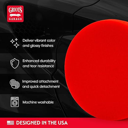 Griot's Garage 5.5” Red Foam Waxing Pads for Car Detailing, Polishing and Buffing Pads for Use with Waxes and Sealants, 10525, Set of 2