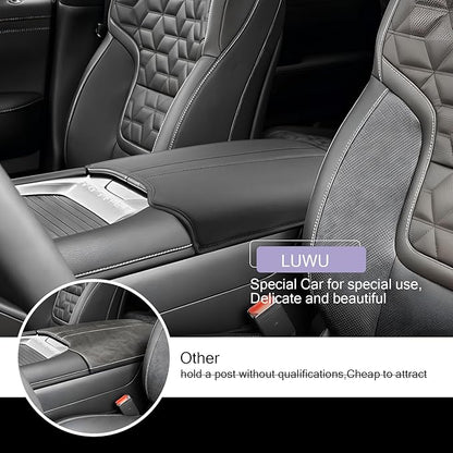 LUWU Center Console Cover Compatible with 2025 Nissan Armada Accessories 2025 Armada SV/SL/Platinum Armrest Cover Armrest Console Cover (Thin Black)