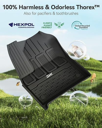 3W Floor Mats Fit for Jeep Grand Wagoneer/Grand Wagoneer L 2022 2023 2024 2025 7 seat(Not Fit for 8 seat), All-Weather TPE Custom Fit Wagonner Floor Liner for 1-3 Rows Full Set Car Mats