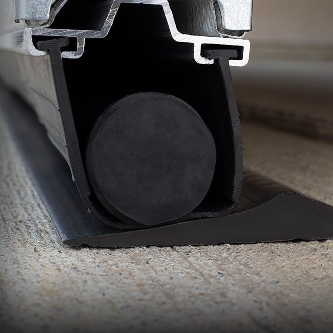 Storm Shield® 16’ Garage Door Seal Threshold Strip - Durable PVC Rubber Seal Strip - Flame Resistant, Weatherproofing Garage Door Installation - Epoxy Adhesive - Made in The USA