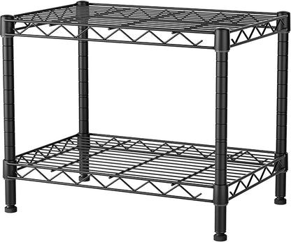 SINGAYE 2 Small Wire Shelves Kitchen Pantry Close Home Organizers and Storage Bathroom Shelf Laundry Room Organization Adjustable Book Metal Garage Shelving Unit