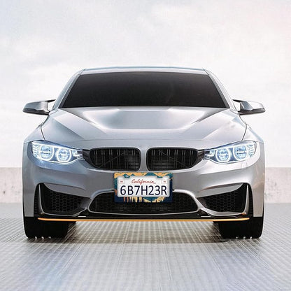 Mountains Forest License Plate Frames - 2 Pcs Set 2 Holes Stainless Steel Metal Novelty Auto Car Accessories Decoration License Plate Frame Cover Size 6.3" x 12.2" Fit US Vehicles for Women Men Gift