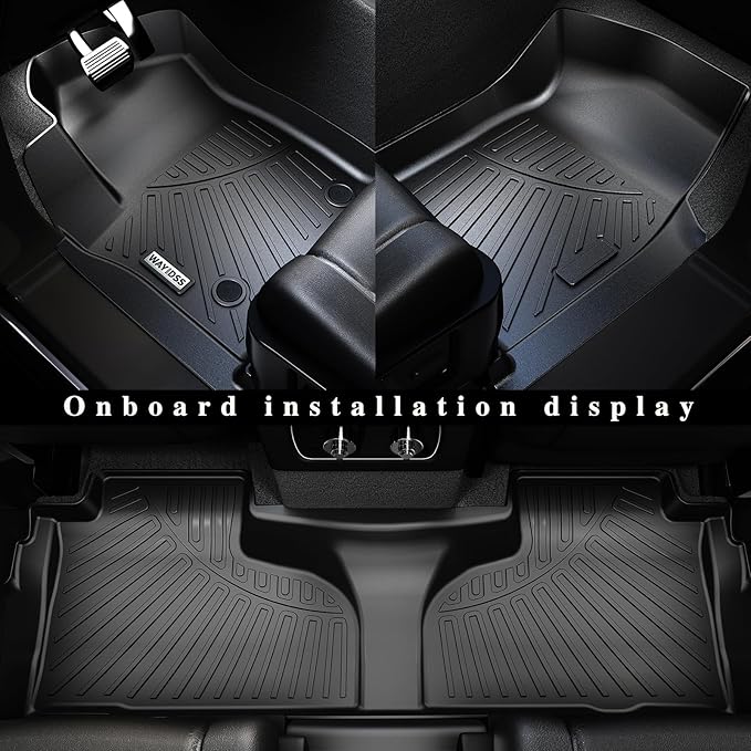 Floor Mats for 2024 2025 Toyota Land Cruiser TPE All Weather Protection Car Floor Liners All Season Guard Odorless Anti-Slip Mats Accessory Custom Fit for 2024 2025 Toyota Land Cruiser-Black