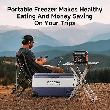 BODEGACOOLER 12 Volt Car Refrigerator,38 Quart Portable Freezer Fridge,Car Fridge Dual Zone WIFI APP Control,(36L)-4℉-68℉Car Cooler 12/24V DC and 100-240V AC for Outdoor,RV,Travel,Camping
