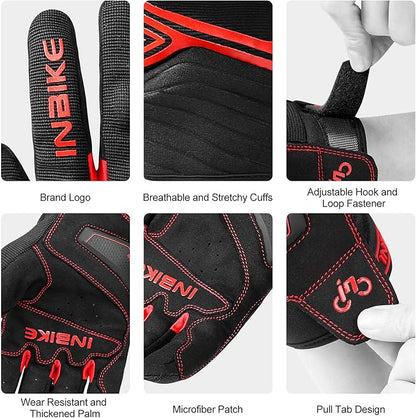 INBIKE Breathable Mesh Motorcycle Gloves Touchscreen with TPR Palm Pad Hard Knuckles