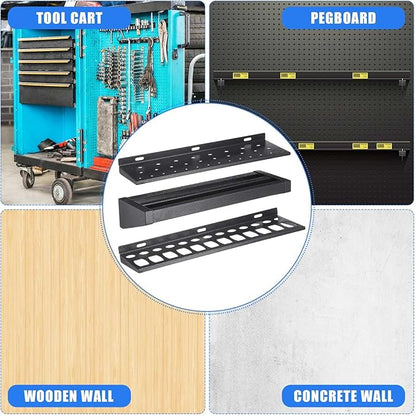 3 Pcs 16in Screwdriver Organizer Wall Mounted Metal Storage Set for Pliers Holder Hammer Rack Tool Holder Organizer for Workshop Workbench Fit Most of Screwdrivers or Small Tools