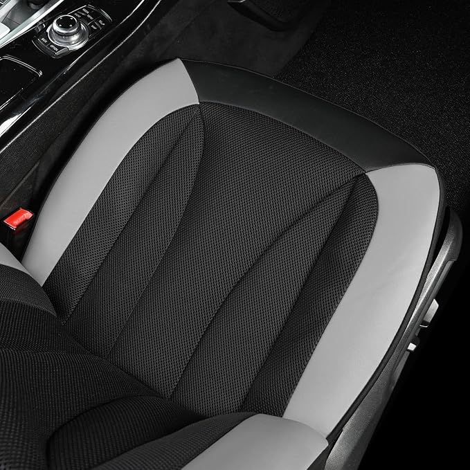 GIANT PANDA 2-Pack Front Mesh Car Seat Covers Custom Fit Toyota Tacoma 2016 2017 2018 2019 2020 2021 2022 2023 2024 2025 Double & Crew Cab SR, SR5, Limited, TRD Pro, TRD Sport, TRD Off-Road(Grey/Gray)