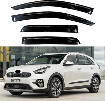 KPY Window Visors Compatible with Kia NIRO 2017-2022, 4PC Rain Guard Side Vent Deflectors in-Channel Style, 2017 2018 2019 2020 2021 2022