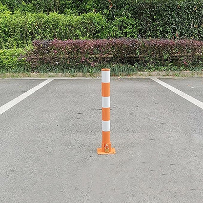 Steel Safety Bollard Post, Traffic Safety Bollard, Lockable Parking Pole, Foldable Parking Barrier, for Home, Garage