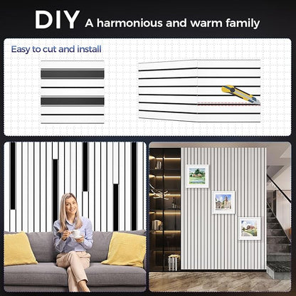 8 Pack 2-Layer Fold Soundproof Wall Panels, 24 x 12 x 0.41 in Large Sound Proof Foam Panels for Walls, 0.9lb/ft³ High Density, 3D Acoustic Panels,Artistic Noise Dampening Panels White&Black