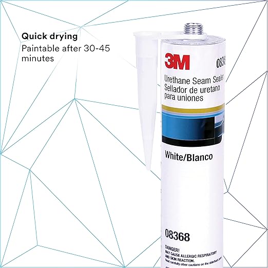 3M Urethane Seam Sealer, 08368, White Color, High Solids, Permanently Flexible, 310mL/10.5 fl oz Cartridge
