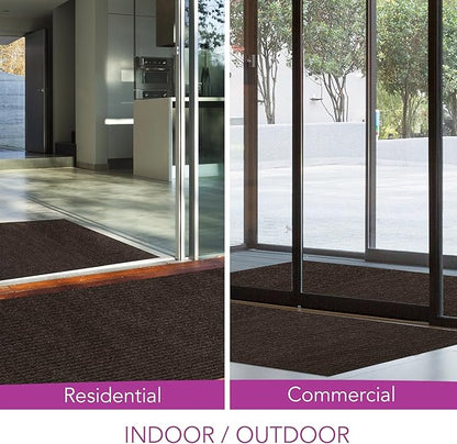 iCustomRug Spartan Weather Warrior Duty Indoor/Outdoor Utility Ribbed in 3ft,4ft,6ft Widths 70 Custom Sizes with Natural Non-Slip Rubber Backing 4'X44' in Brown