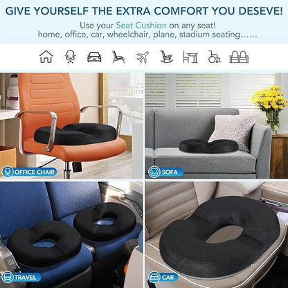 Donut Pillow for Office Chair Car Seat Cushion Cooling Gel Memory Foam Cushion Size:17.52"*13.39"*2.76"
