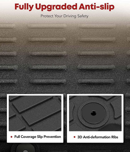 YHTAUTO Floor Mats Fit 2014-2018 Subaru Forester, TPE All Weather Car Mats Waterproof Anti-Slip Odorless Floor Liner, Interior Car Accessories Front & 2nd Row Liner