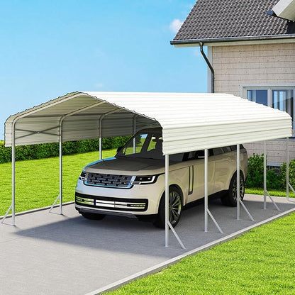 12x20 Carport, Heavy Duty Metal Car Port, All-Weather Protection, Easy Assembly for Cars, Trucks, Boats, Tractors, and Outdoor Storage