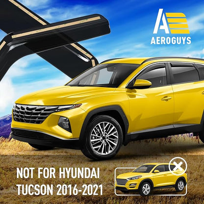 Extra Durable Window Deflectors in-Channel Window Visors Rain Guards Fit for Hyundai Tucson 2022-2025, Sun Visors, Wind Vent for Shades, Exterior Car Accessories - 4pcs. AG0943