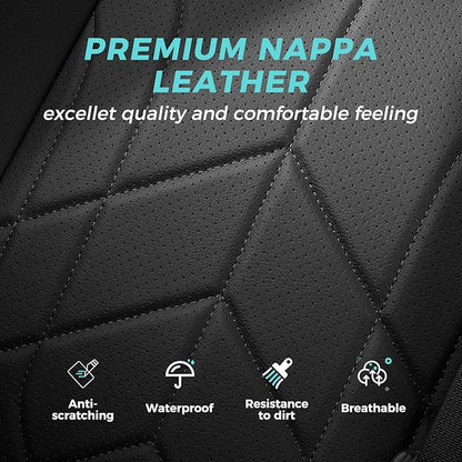 for Toyota RAV4 Seat Covers 2019 2020 2021 2022 2023 2024 2025 RAV 4 Prime & Hybrid XLE LE Limited XLE Premium (Not for XSE/SE Hybrid) - Custom Leather Car Seat Covers Full Set - Black