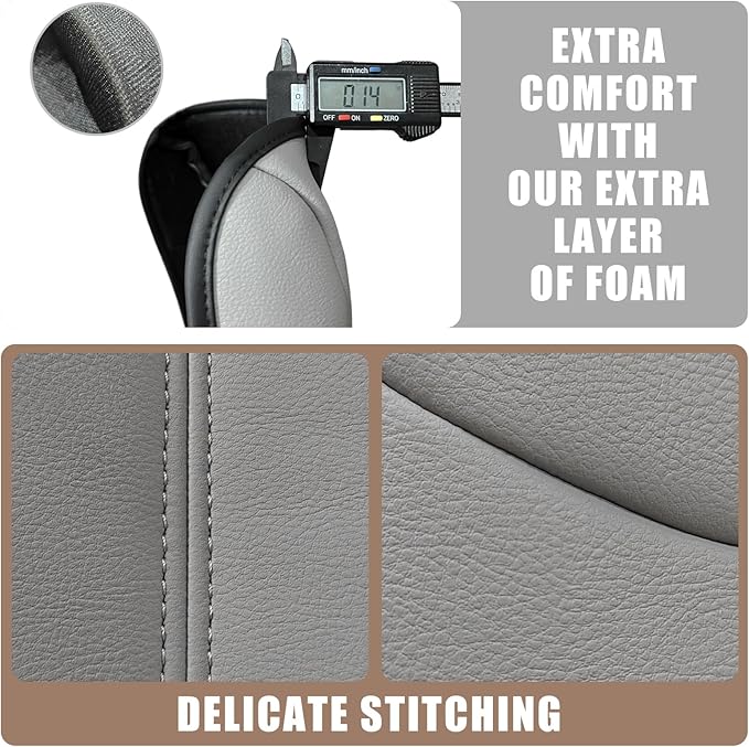 Muslogy Center Console Cover Compatible with Honda Pilot 2023 2024 2025, 2024 2025 2026 Ridgeline/Passport Accessories Armrest Pad Lid Cushion Console Protector Vegan Leather Extra Soft(Gray)