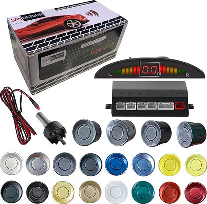 Parking Sensor Kit Backup Sensor Kit Reverse Sensor for Car 16 Color Options for Probes Adjustable Alarm Volume Professional Sensore de Reversa para Carro Safe Driving Assistant（Grey）