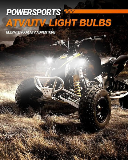 SEALIGHT 9005 H11 Bulbs Combo, 72000LM 800% Brightness 9005/HB3 High H11 High Low Beam Bulbs, 6000K Cool White with Silent Fan, IP68, 360° Adjustable, L2 Powersports Headlight Bulbs, Pack of 4