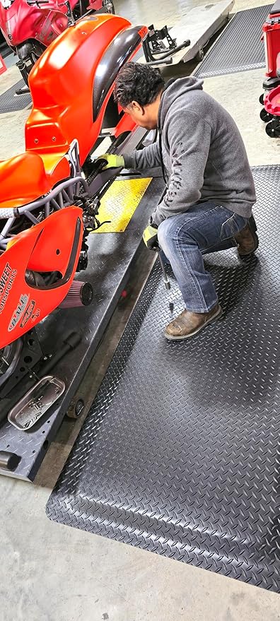 Rhino Mats, American Classic Diamond Anti-Fatigue Mats, Industrial Ergonomic Comfort Standing Mat for Work, Home, Garage, Office, Kitchen or Anywhere (Black 9/16" Thick, 3 FT. x 14 FT.)