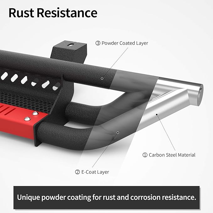 OEDRO 6 inch Running Boards, Drop Side Steps Compatible with 2018-2025 Jeep Wrangler JL 2 Door, All Steel Nerf Bar Paintable Step Plates