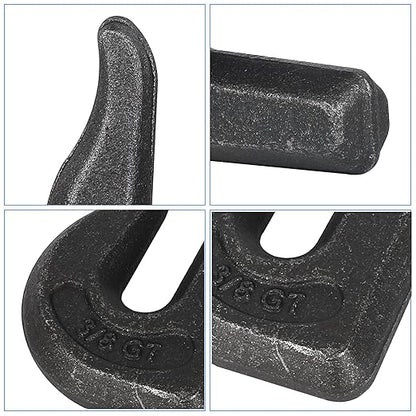 3/8 inch Weld On Grab Hooks,6PCS Heavy Duty Clevis Grab Chain Hook, G70 Tractor Bucket Hooks Great for Car, Truck, Tractors, Loader Bucket Forklift Trailer