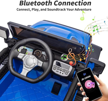 4WD Kids Ride on Car Truck, 12V 7Ah Kids Electric Vehicles Car Ride on Toy for Toddlers with Remote Control - Blue