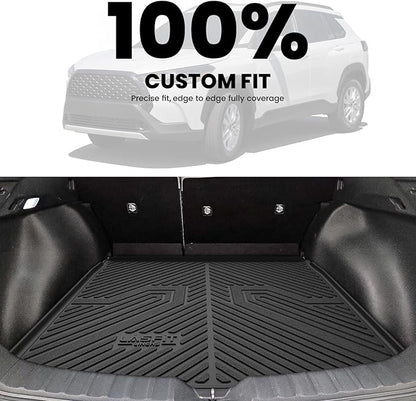 LASFIT Cargo Mat for Toyota Corolla Cross 2022-2025(Fit AWD Not Fit FWD), Custom Fit All-Weather TPE Rubber Trunk Mat for Toyota Accessories, Waterproof, Easy to Clean, Black