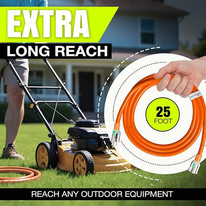 25ft Outdoor/Indoor Extension Cord 16/3 Gauge Heavy Duty 3 Prong SJTW, Waterproof, Flexible Cold-Resistant Long Power Cord,13A 125V 1625W, Orange by LifeSupplyUSA