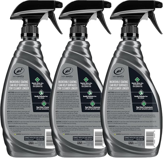 Turtle Wax 53883 Hybrid Solutions Ceramic Spray Coating, Incredible Shine and Protection for Car Paint, Extreme Water Beading, Safe for Cars, Trucks, Motorcycles, RV's and More, 16 oz. (Pack of 3)