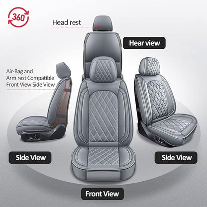 MIROZO 2PCS Ram Seat Cover,Front Seat Covers for Dodge Ram Truck Accessories Compatible with 2009-2025 RAM 1500 2500 3500 Pickup Crew Quad Cab (2PCS Front,Gray)