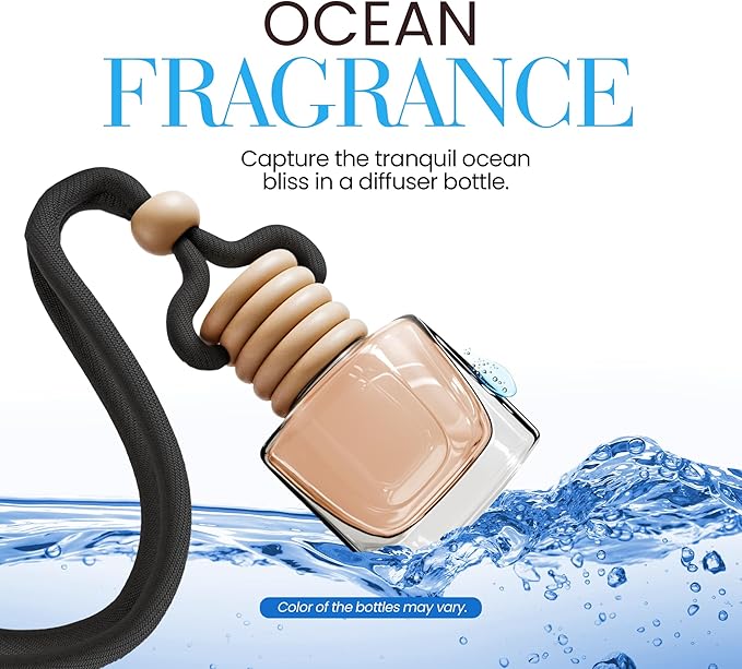Car Air Fresheners - Ocean Drift Car Air Freshener for Men | Pack of 2 Long Lasting Automotive Air Freshener | Odor Eliminator Car Perfume with Essential Oils | Car Air Freshener Vent Clip by Perfa