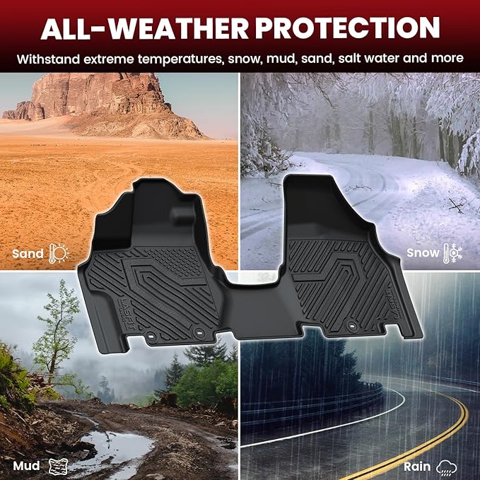 LASFIT Floor Mats & Trunk Mat for Honda Odyssey 2011 2012 2013 2014 2015 2016 2017 Mini Passenger Van (Fit 7& 8 Seats), All Weather TPE Car Floor Liners, 1st & 2nd & 3rd Row & Cargo Mat Full Set