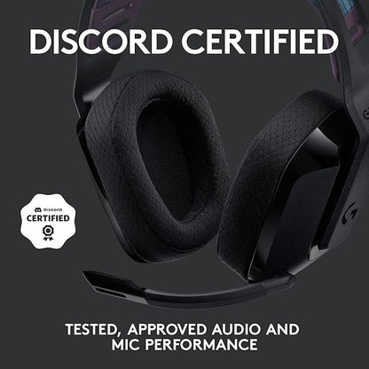 Logitech G535 LIGHTSPEED Wireless Gaming Headset - Lightweight on-ear headphones, flip to mute mic, stereo, USB rechargeable - Black