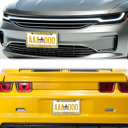 License Plate Cover Frame for Women Multicolor License Plate Frames for Men Sunflowers Aluminum Metal Car Accessory 2 Pack with Screw Covers Set