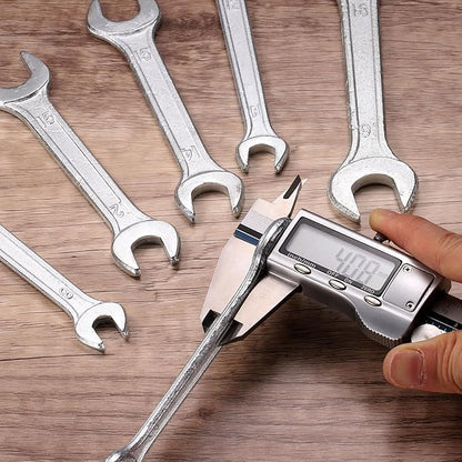 HARFINGTON Double Open End Wrench 12mm x 15mm Metric 15 Degree Offset Angle Small Flat Head Wrench Galvanizing Open Ended Spanner for Automotive Repair Furniture Assembly