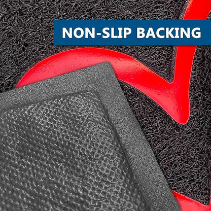 EARTHALL Door Mat Outside Inside Home Doormat, 48"x32", Durable Floor Mat Non Slip Mat Ultra Absorb Mud Easy Clean Front Doormat for Garage, Entryway, Patio, High Traffic Areas, Black