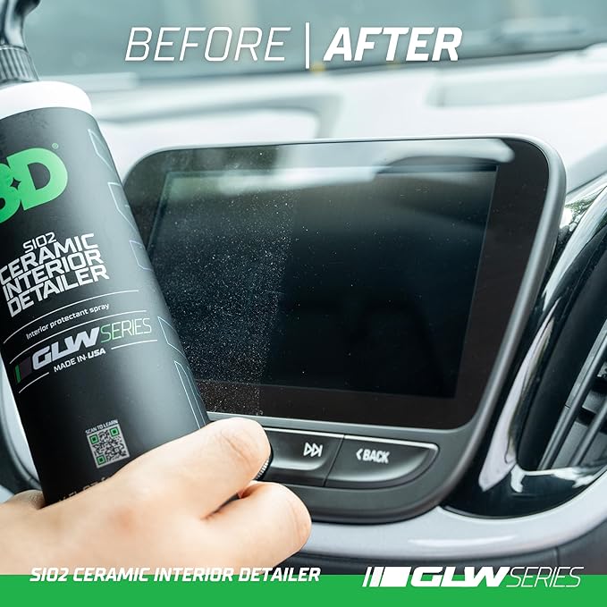 3D SiO2 Interior Detailer, GLW Series | Ultimate Deep Cleaning | Ultra Ceramic Protectant |Safe on Leather, Vinyl, Plastic & More | Removes Dust, Dirt, Grease | DIY Car Detailing | 64 oz